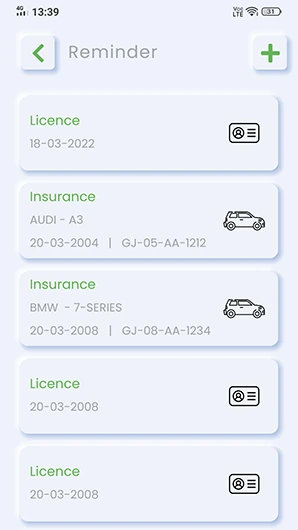 FuelUp, a Vehicle & Fuel Manager App that manages Reminders of PUC Insurance License for all vehicles.
