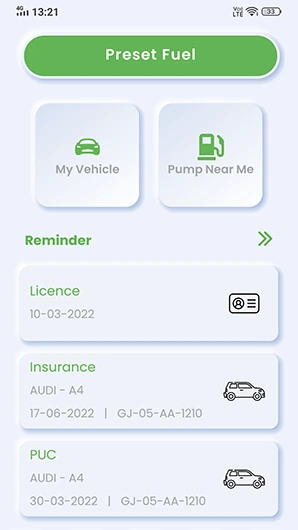 FuelUp is an App that manages your Reminders of PUC Insurance License a feature this Vehicle Assistance App provides to all.